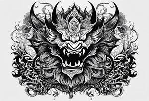 shadow monster sitting tattoo idea