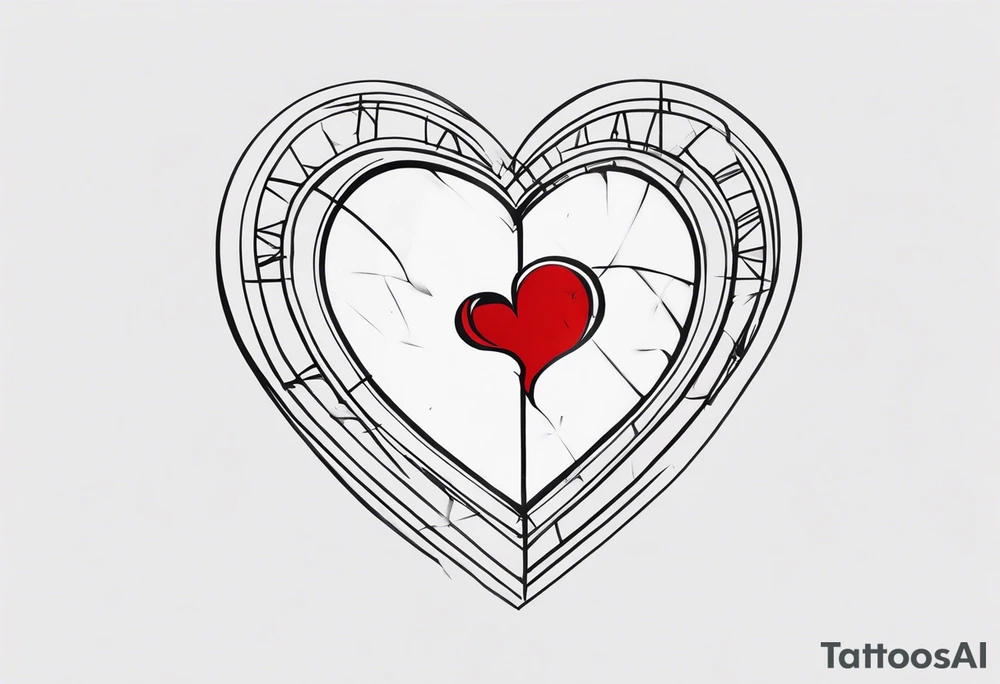 Broken Heart that says Never Say Never tattoo idea