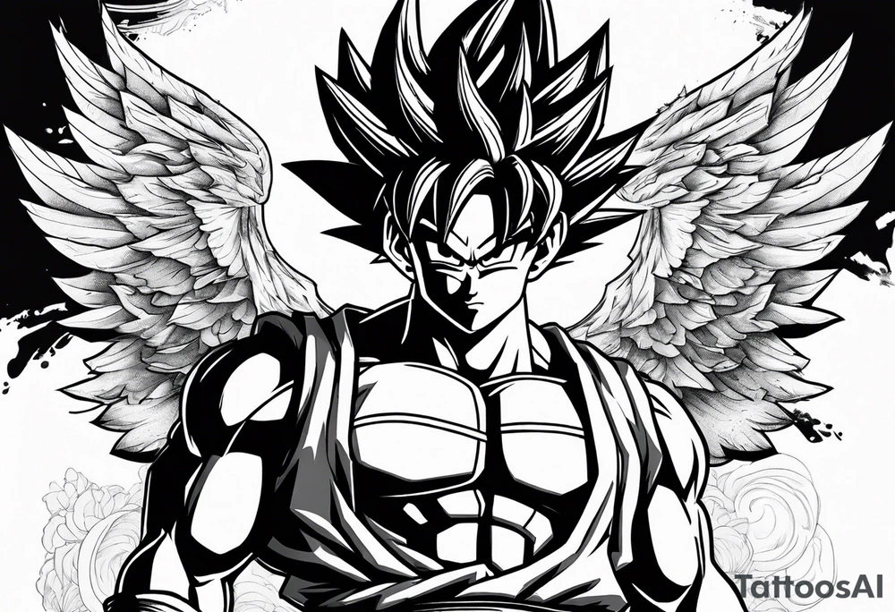 Son goku With wings tattoo idea