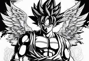 Son goku With wings tattoo idea