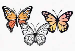 3 different butterfly designs tattoo idea