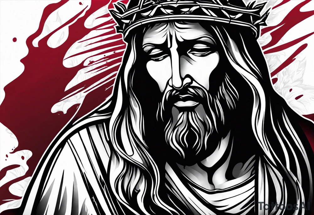 Jesus crying blood tattoo idea