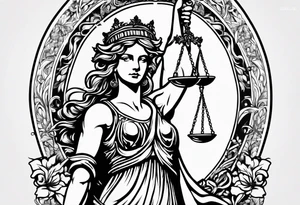 renaissance feel lady justice tattoo idea