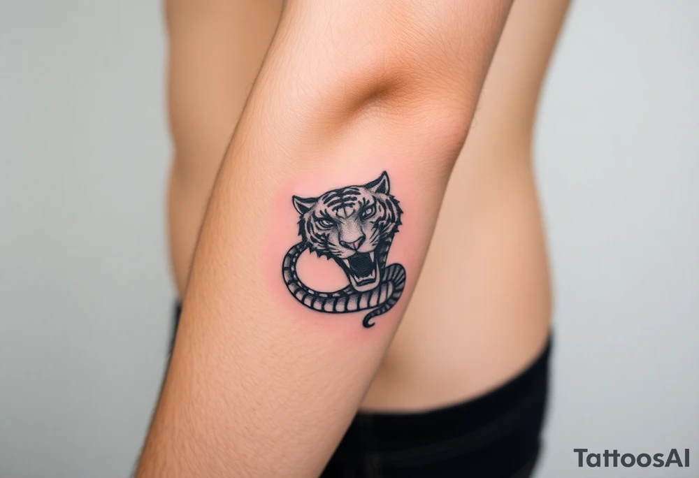 Snake and tiger tattoo idea