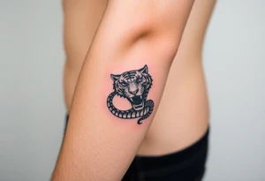 Snake and tiger tattoo idea
