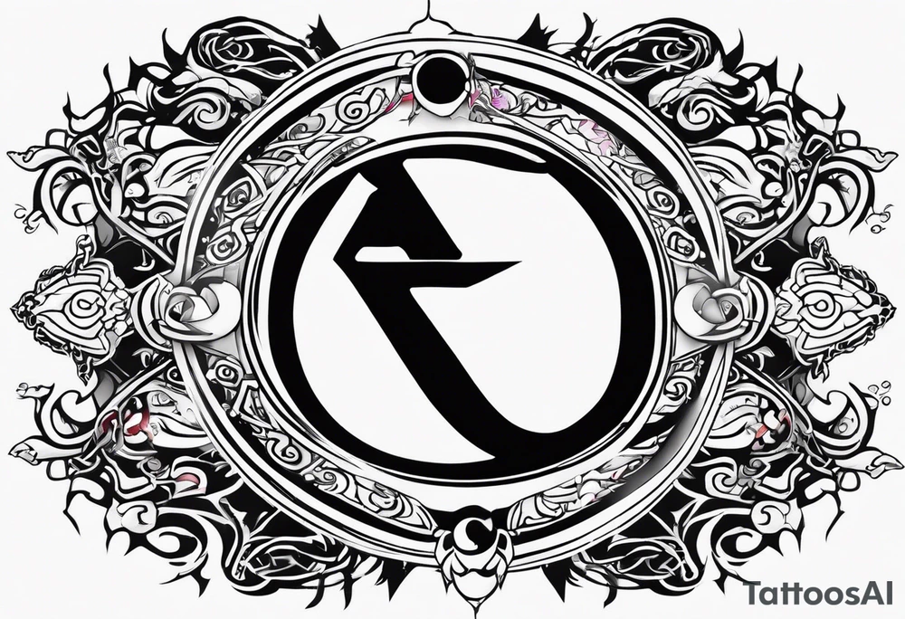 naruto headband with the letters AR in the middle tattoo idea