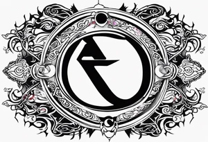 naruto headband with the letters AR in the middle tattoo idea