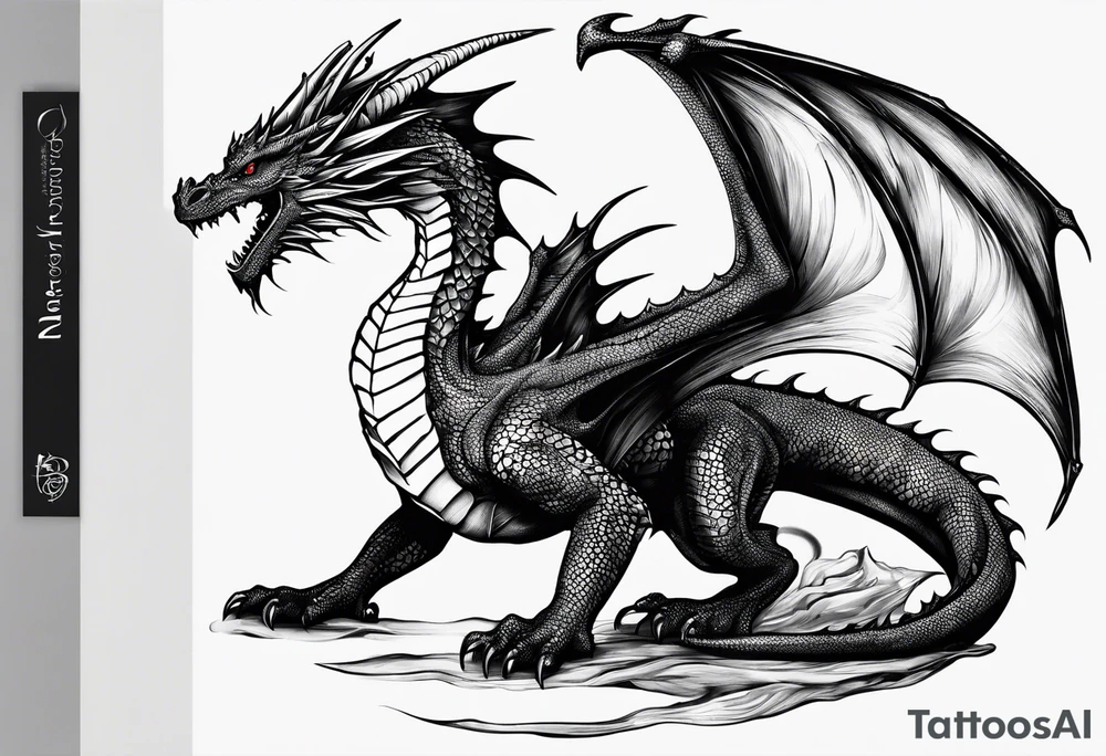 a book with pages falling out that turn into dragons tattoo idea
