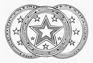 Five  stars two big three small in a circle tattoo idea