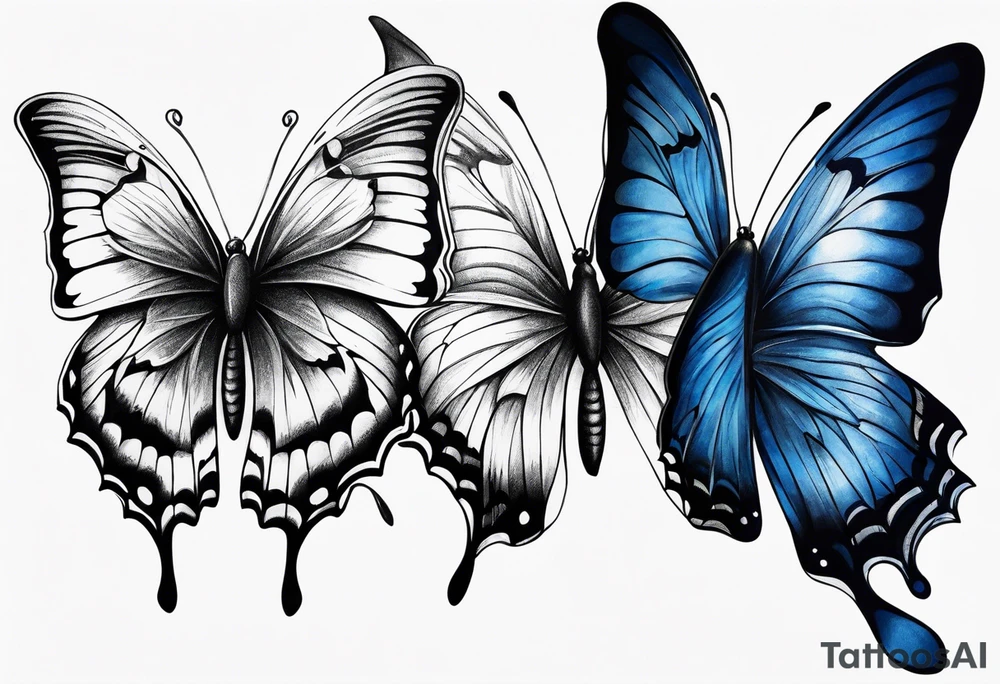 Blue butterfly tattoo idea