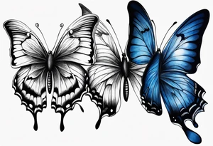 Blue butterfly tattoo idea
