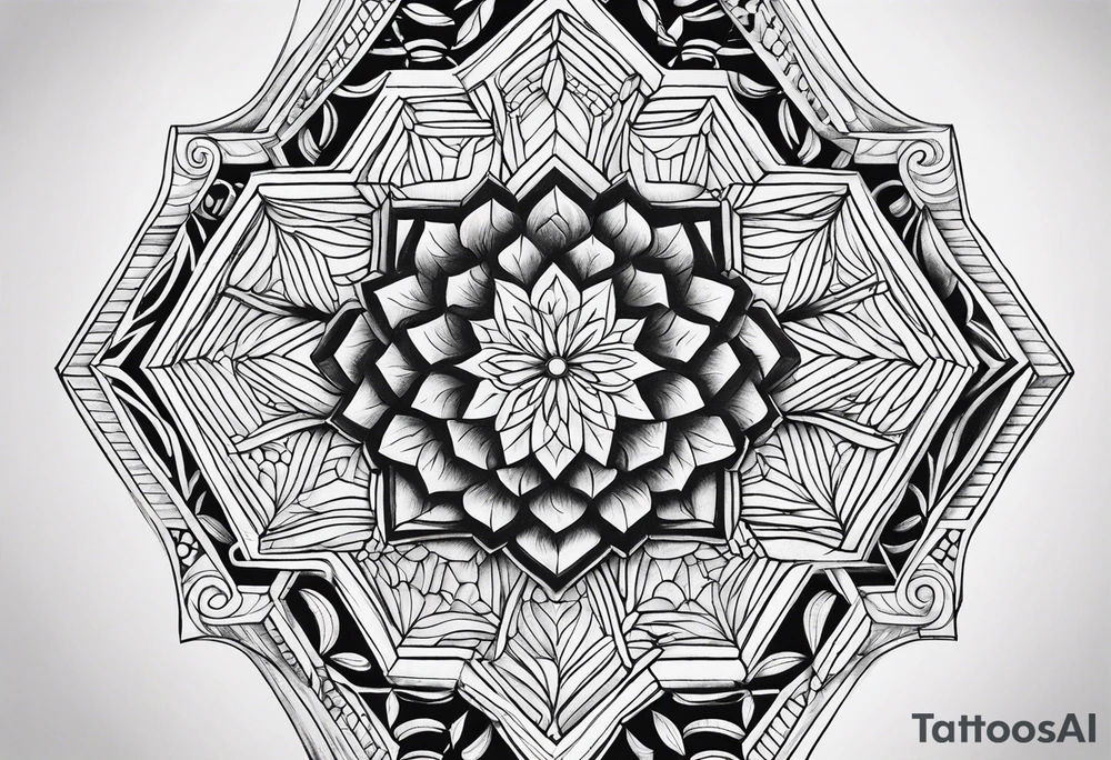 Mandala honeycomb hexagon tattoo idea