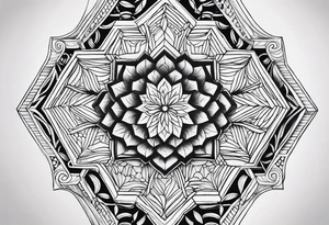 Mandala honeycomb hexagon tattoo idea