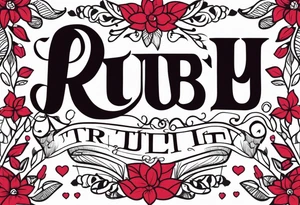Generate a pretty tattoo with the name of: Ruby tattoo idea