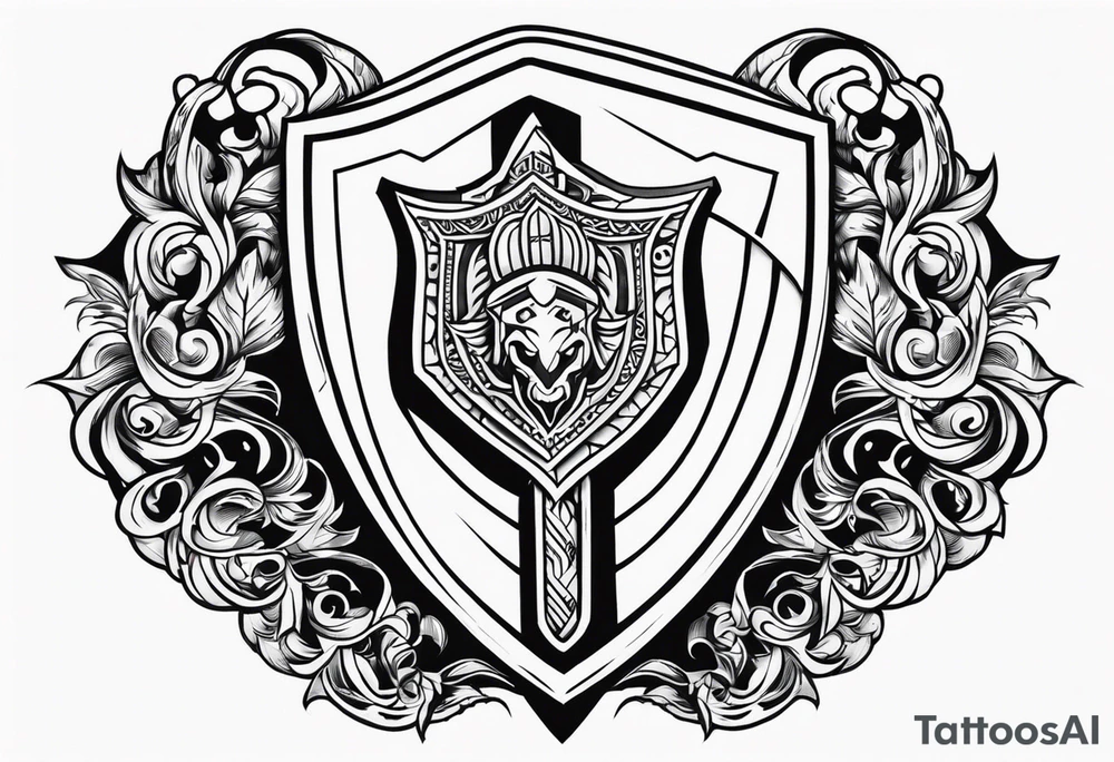 Valhalla shield sword tattoo idea