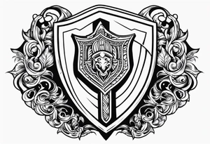 Valhalla shield sword tattoo idea