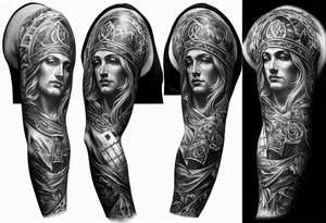 Catholic tattoo sleeve for a man. tattoo idea tattoo idea
