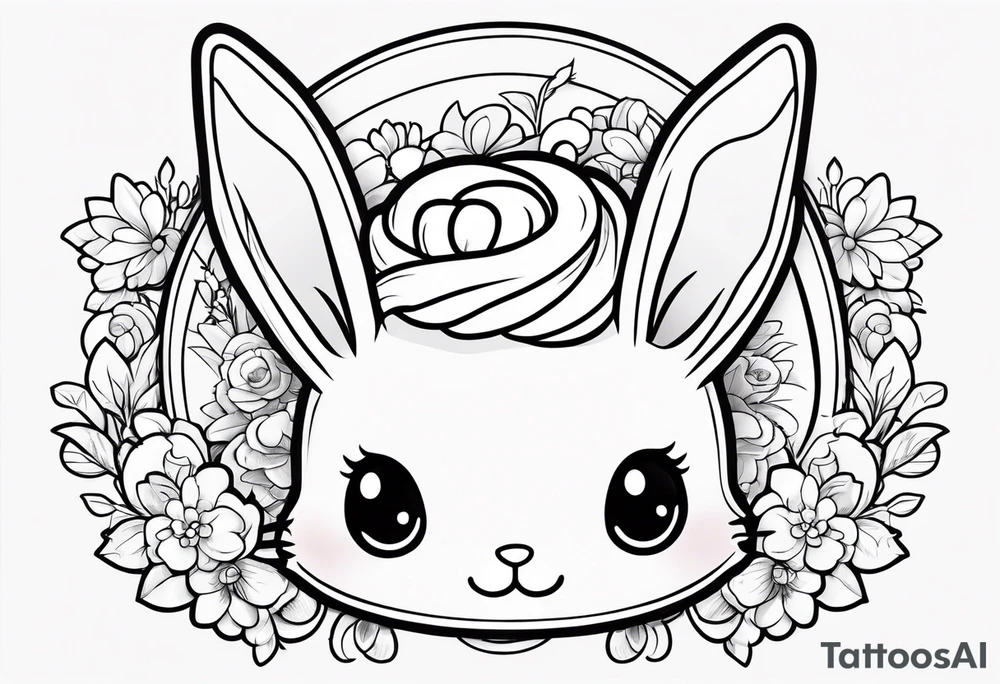 super cute anime cinnamon roll bunny sanrio boba tattoo idea