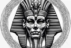 pharaoh skull realistic tattoo idea