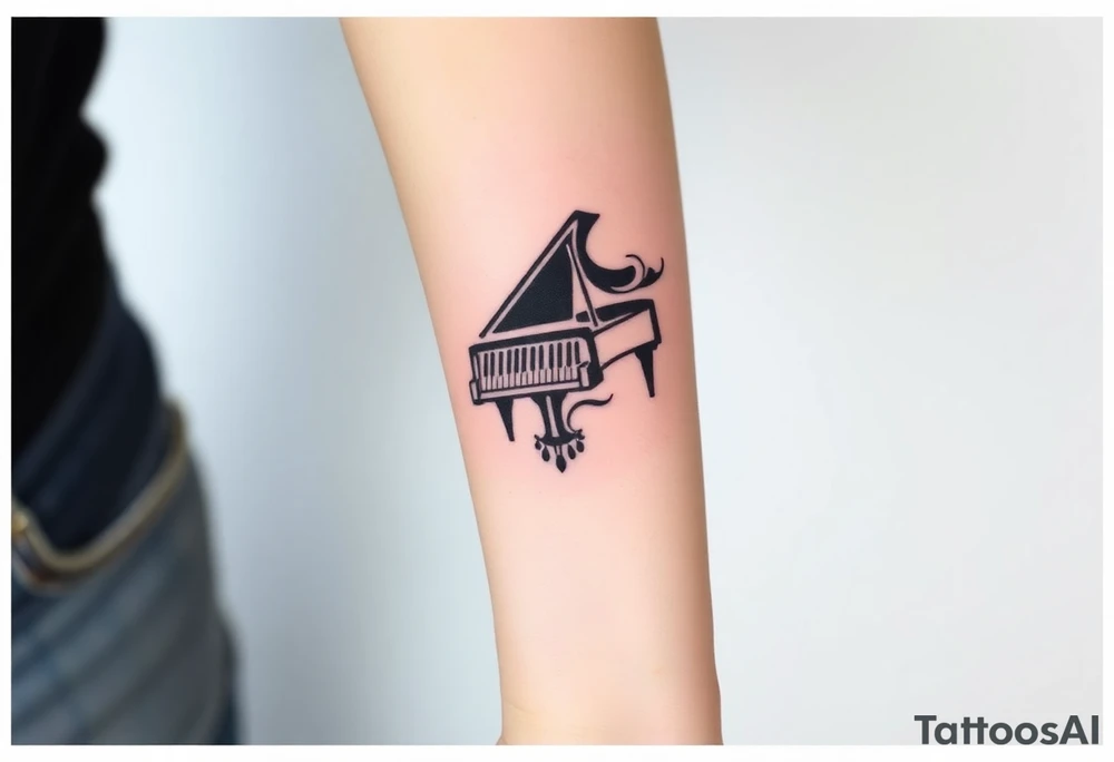 grand piano under the stars swirl treble bass cref tattoo idea