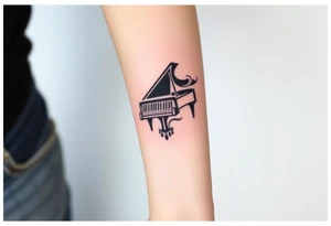 grand piano under the stars swirl treble bass cref tattoo idea