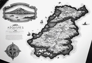 old azores islands map tattoo idea