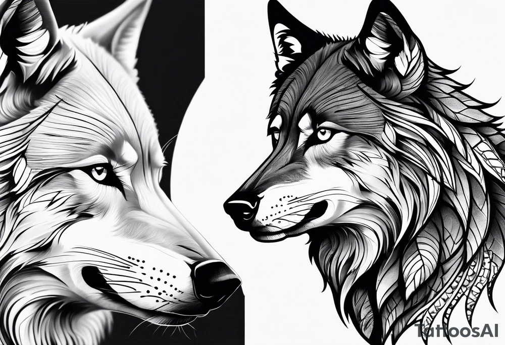 strength, small, nuanced, wolf, elegant tattoo idea