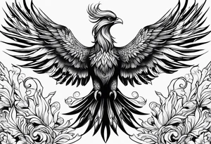 masculine phoenix tattoo idea