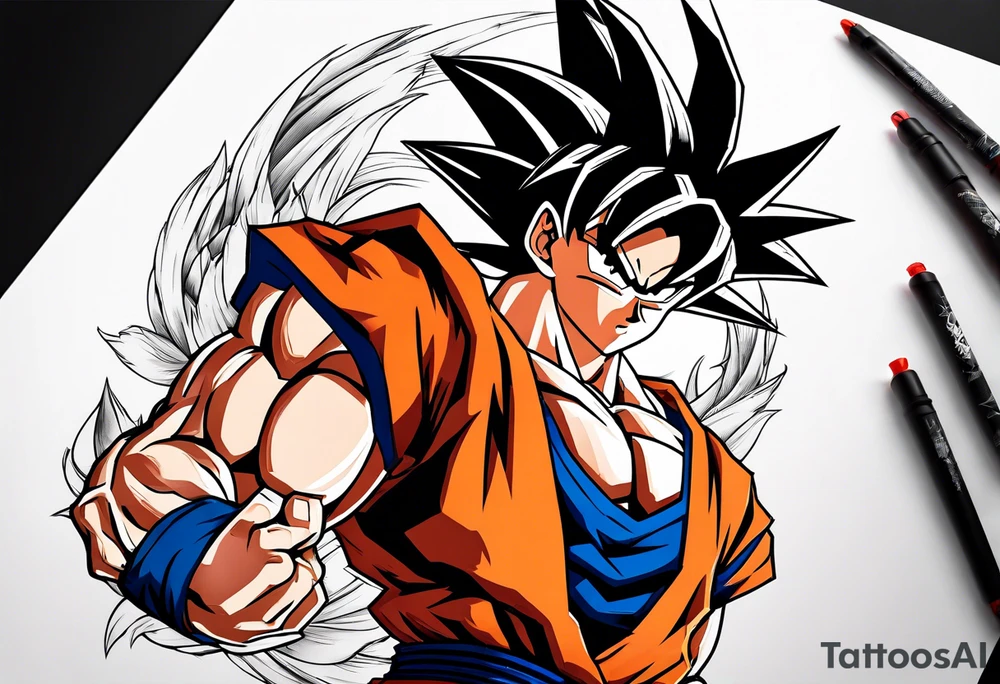 Tattoo on arm with goku with wings tattoo idea