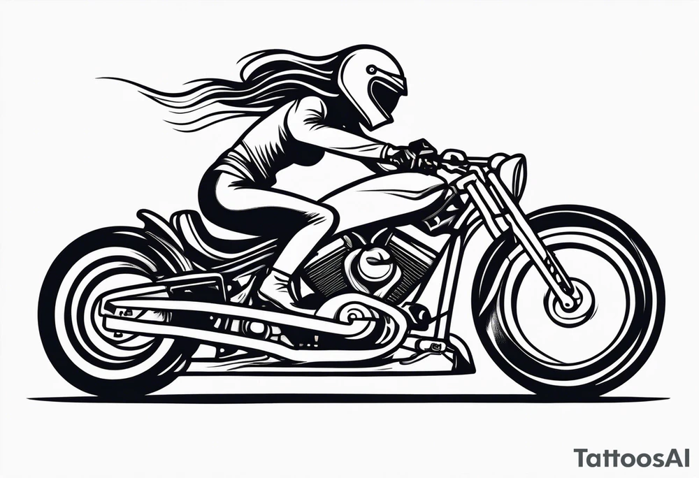 female drag racer tattoo idea