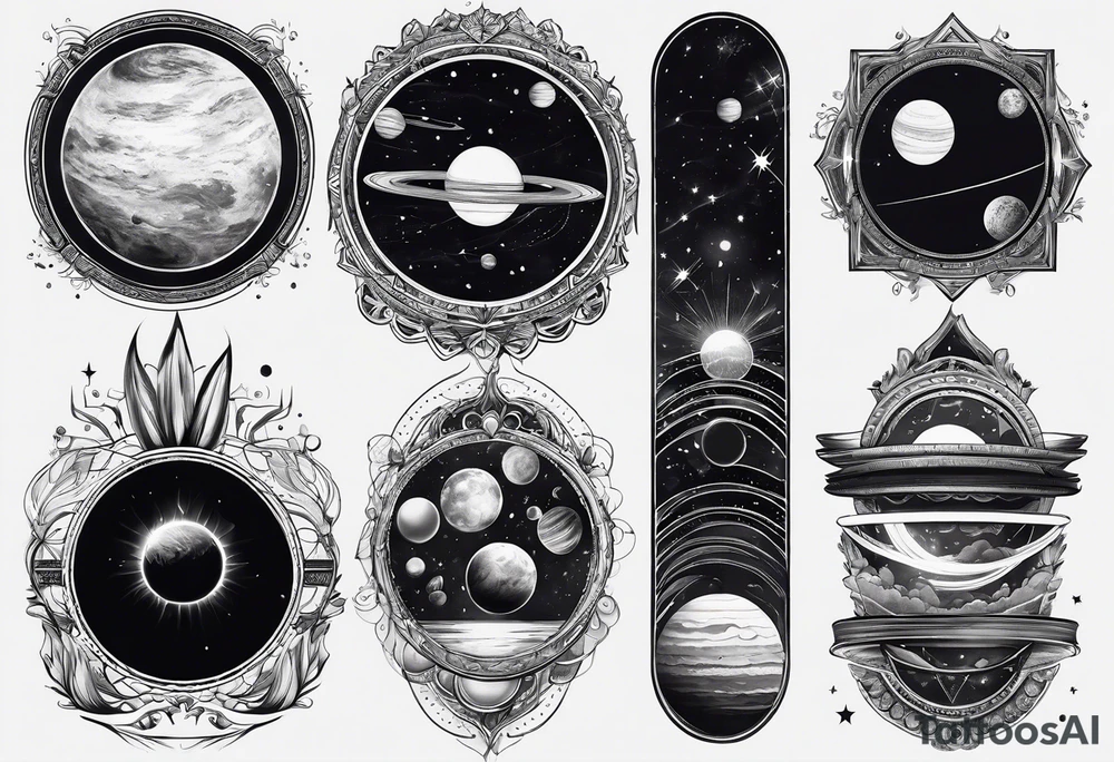 solar system spine tattoo idea