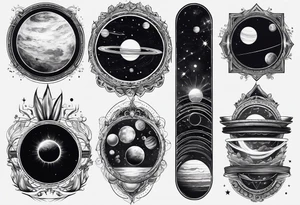 solar system spine tattoo idea