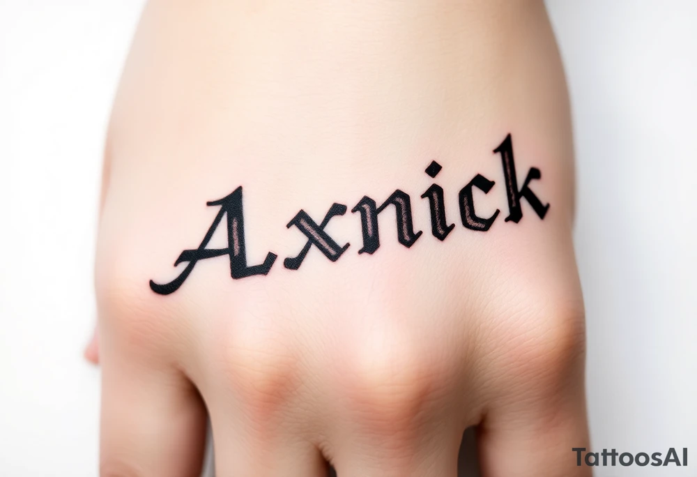 Prussian black axnick name tattoo idea