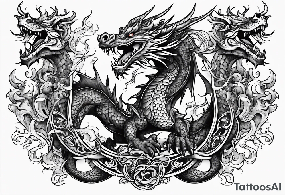 roaring dragons tattoo idea