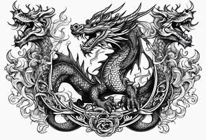 roaring dragons tattoo idea