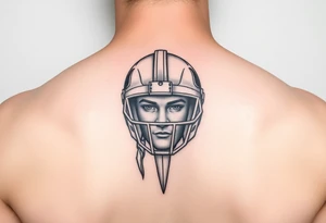 Liam inside a warriors helmet tattoo idea