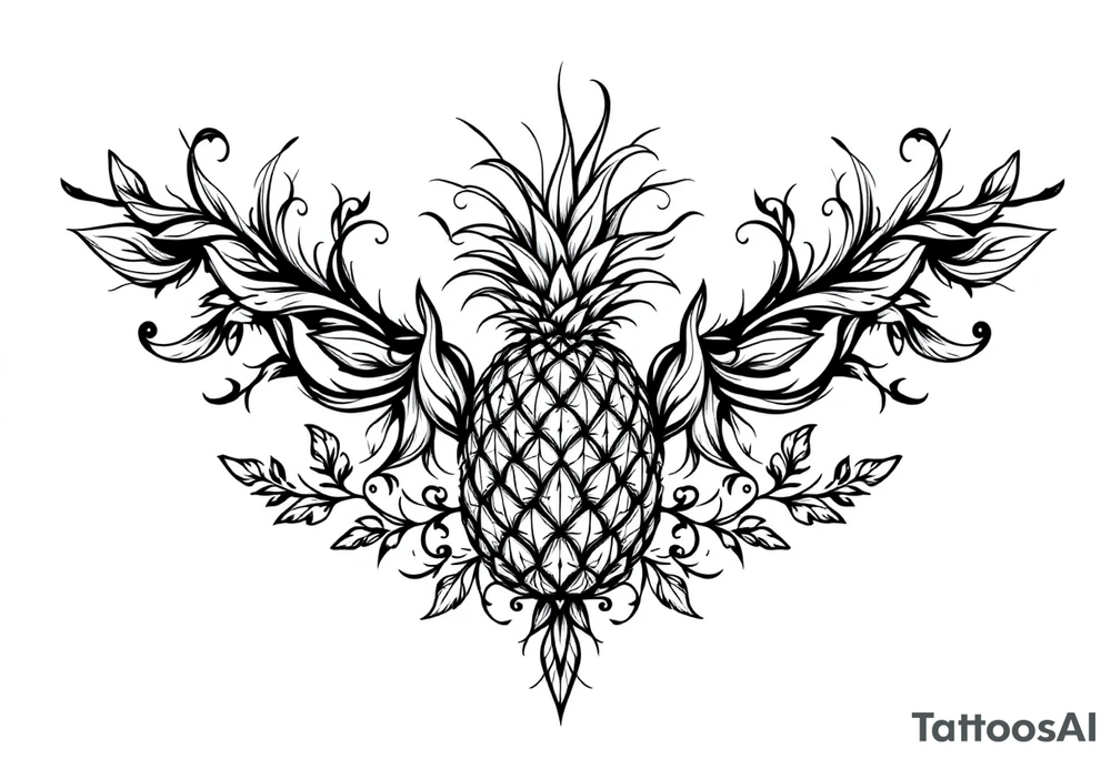 Crown pineapple vagina tattoo idea