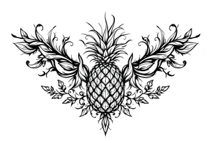 Crown pineapple vagina tattoo idea