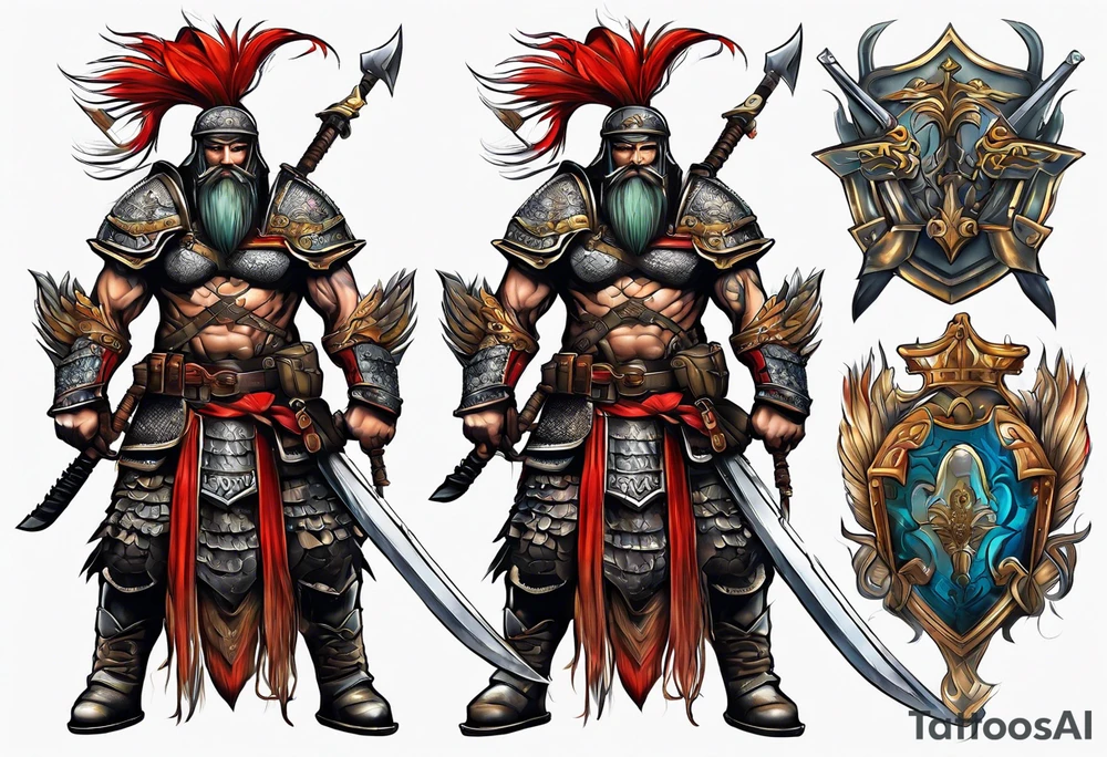 Warrior soldier tattoo idea