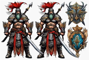 Warrior soldier tattoo idea