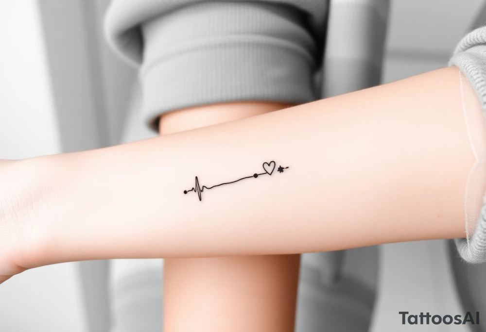 Can you design a few options for a meaningful minimal tattoo with dots, lines or stars that represents my kids? Three are living and two are deceased and I want something that represents that difference by having solid and hollow elementa tattoo idea