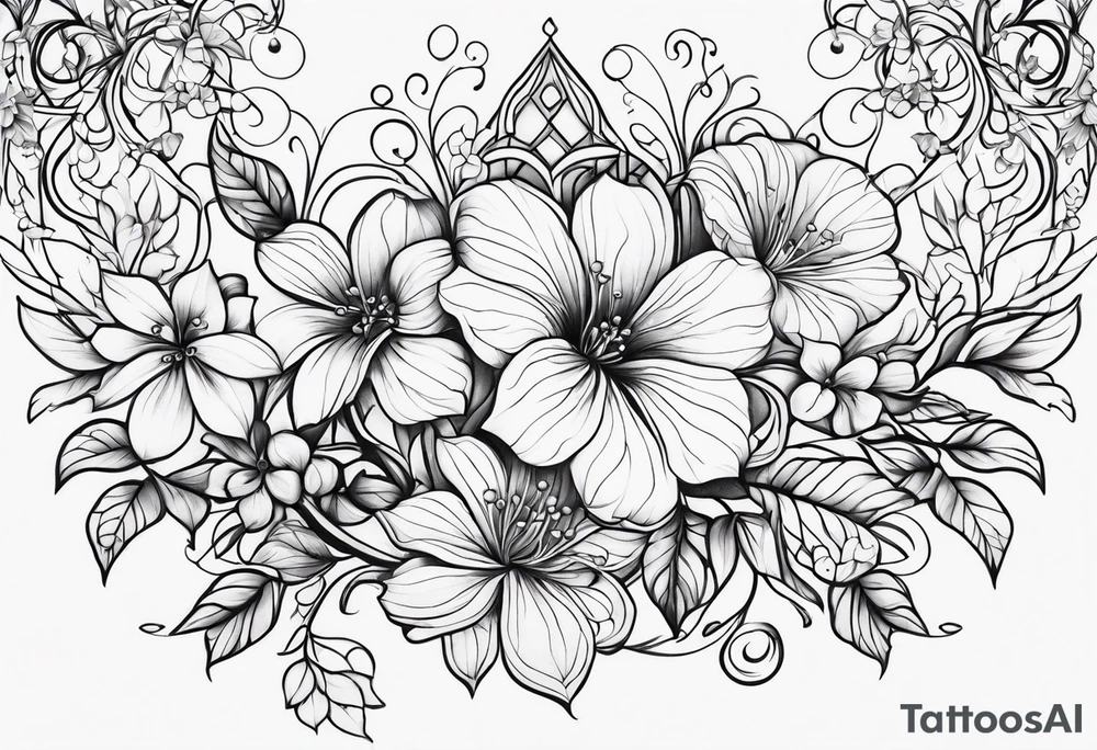 vines flowers tattoo idea