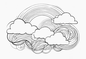 heaven clouds swirl tattoo idea