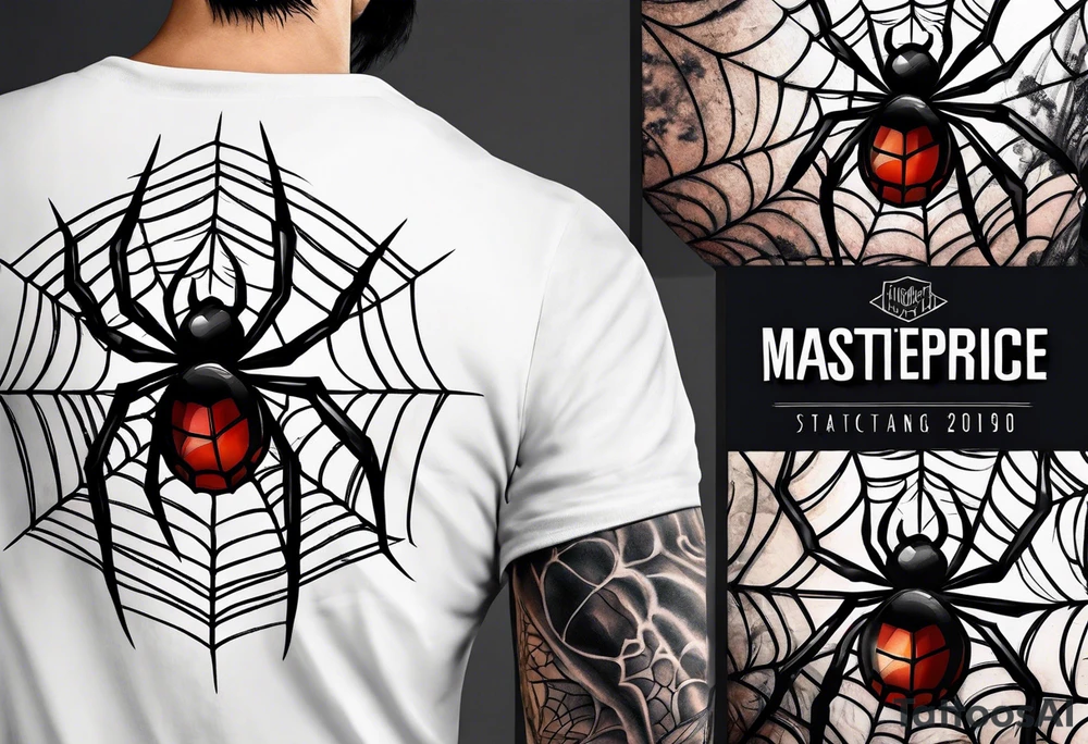 Spider with webs tattoo idea