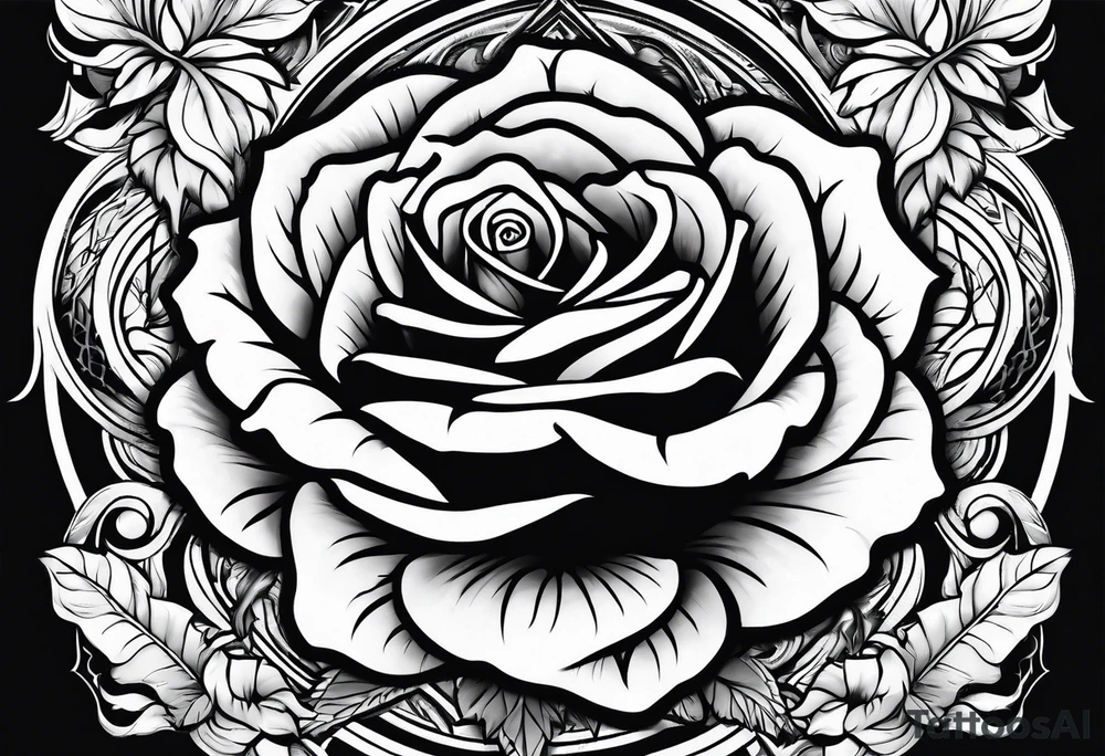 God touch and rose tattoo idea