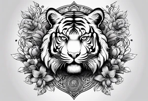 Tiger with the letter C tattoo idea