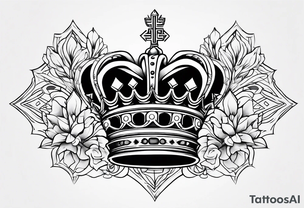 Spell out Wells with a crown tattoo idea