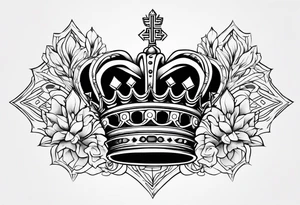 Spell out Wells with a crown tattoo idea