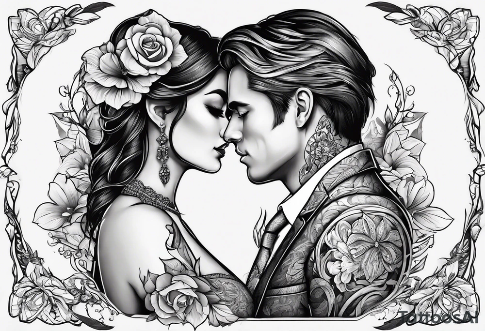 Couple tattoos with each other initials tattoo idea