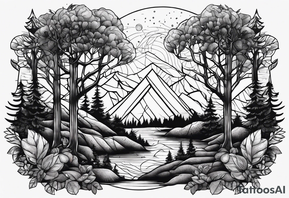 Low forest tattoo idea